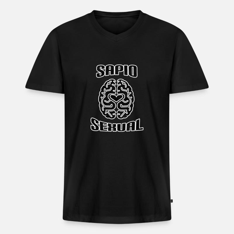 Sapiosexual - Männer Premium Bio T-Shirt mit V-Ausschnitt - Schwarz