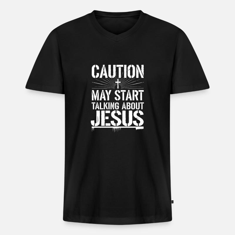 Ein starkes Glaubensstatement - Männer Premium Bio T-Shirt mit V-Ausschnitt - Schwarz