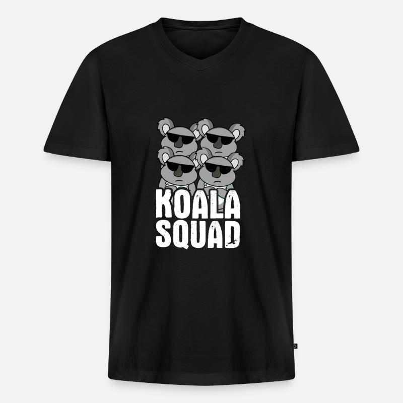 Koala Squad Spruch - Männer Premium Bio T-Shirt mit V-Ausschnitt - Schwarz