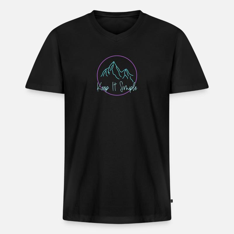 keep it simple - Männer Premium Bio T-Shirt mit V-Ausschnitt - Schwarz