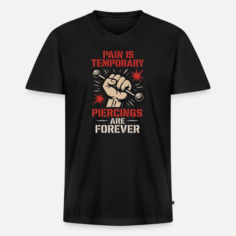 Piercing Addict Body Mod Enthusiast - Männer Premium Bio T-Shirt mit V-Ausschnitt - Schwarz