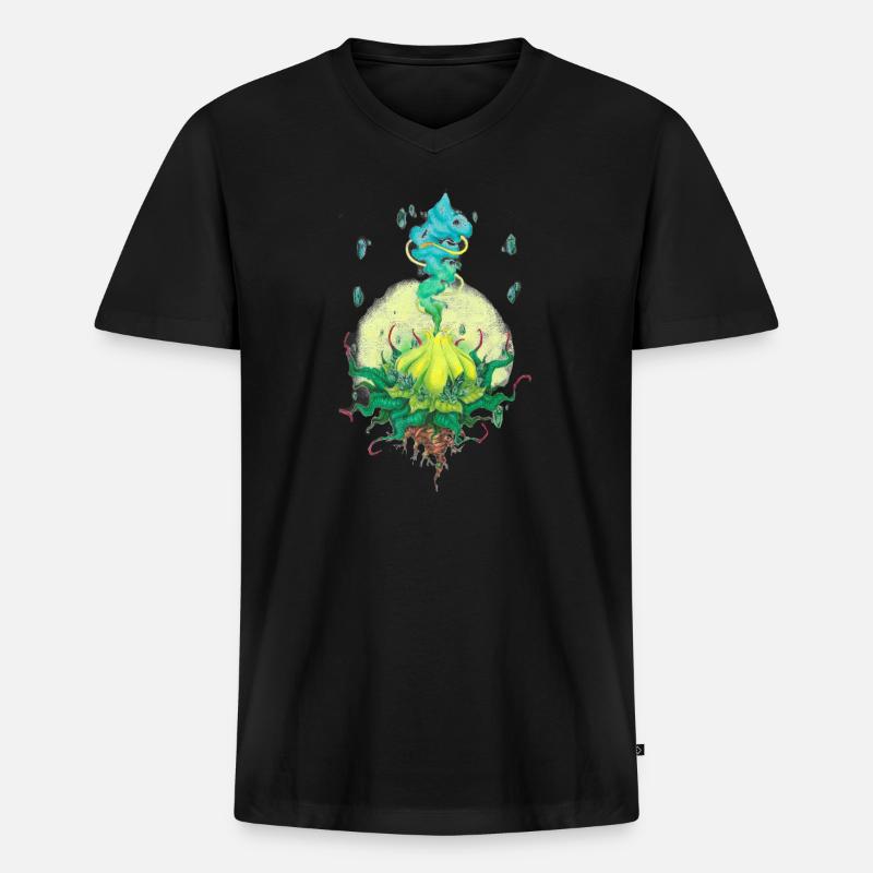 06. Heilerseele - Männer Premium Bio T-Shirt mit V-Ausschnitt - Schwarz