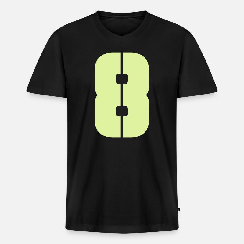 8 - Männer Premium Bio T-Shirt mit V-Ausschnitt - Schwarz