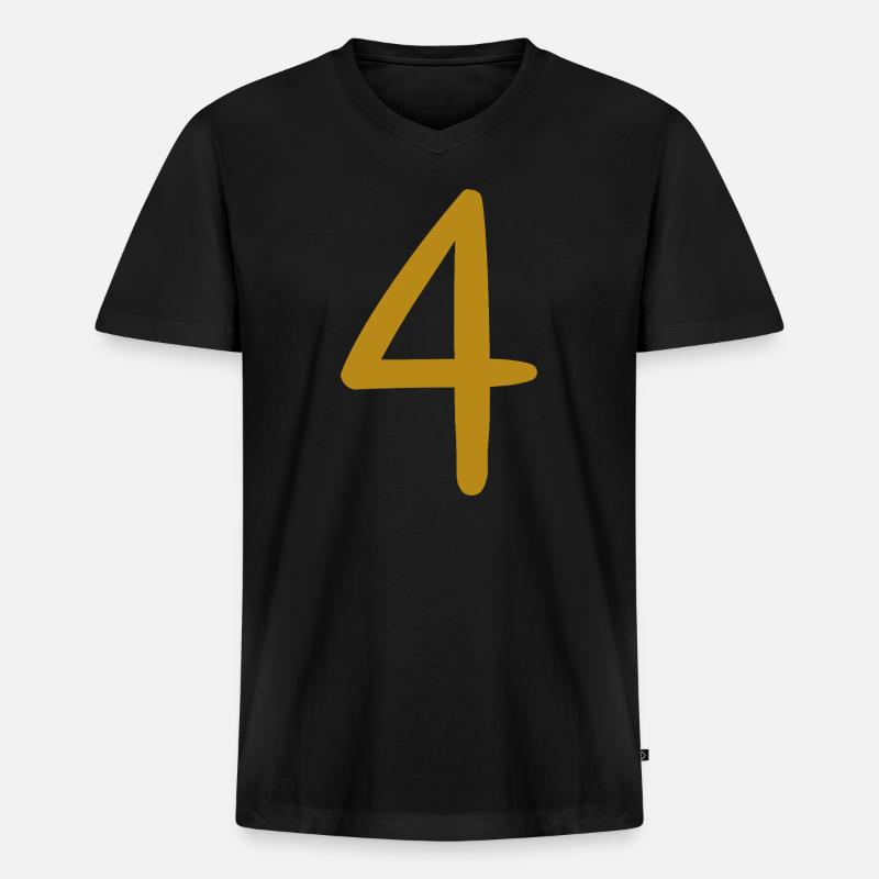 4 - Männer Premium Bio T-Shirt mit V-Ausschnitt - Schwarz