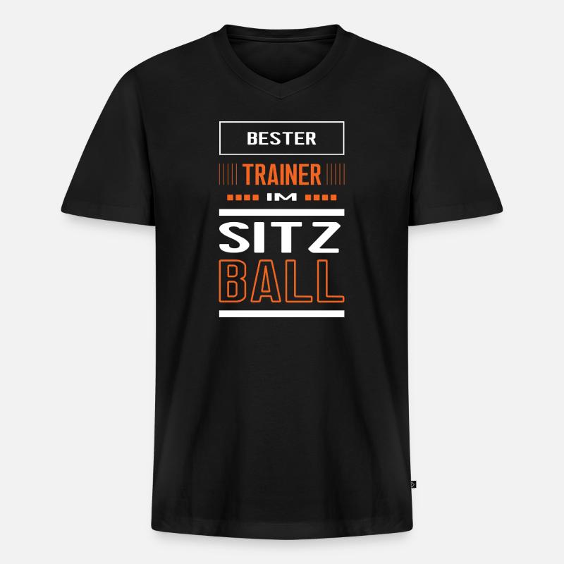 Bester Sitzball Trainer Sitzballtrainer Training - Männer Premium Bio T-Shirt mit V-Ausschnitt - Schwarz