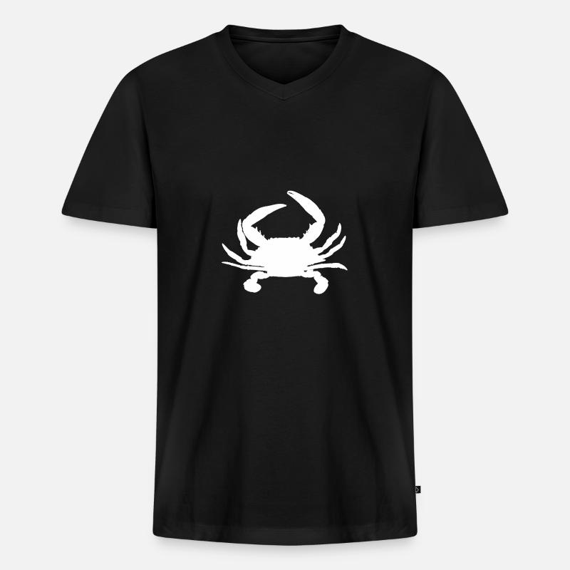 Krabbe Silhouette - Männer Premium Bio T-Shirt mit V-Ausschnitt - Schwarz