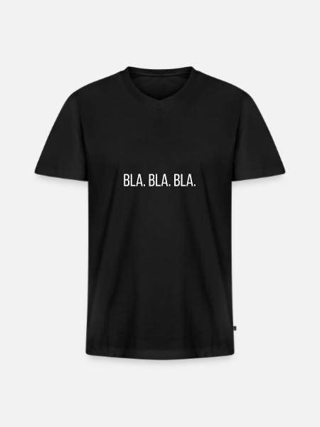 bla bla bla - Men's Premium Organic T-shirt with V-neck - black