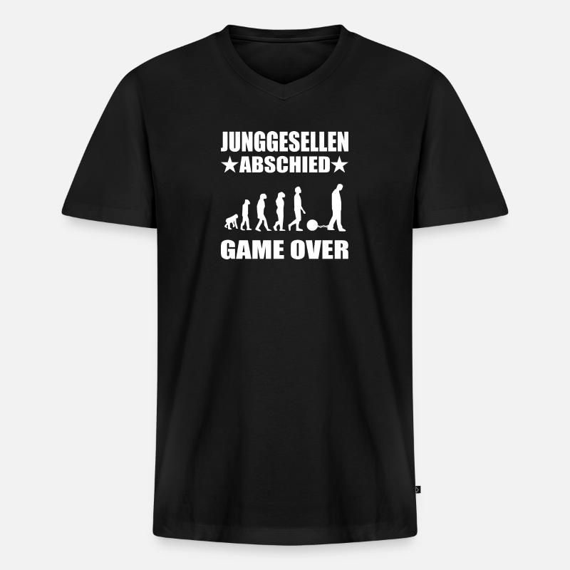 Junggesellenabschied - Männer Premium Bio T-Shirt mit V-Ausschnitt - Schwarz