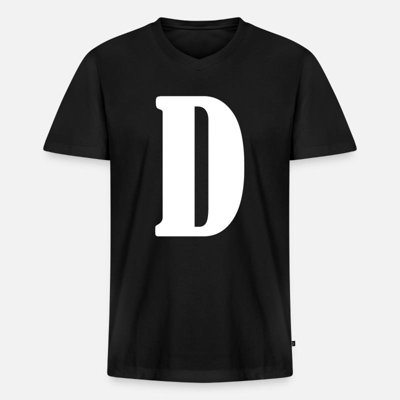 D - Männer Premium Bio T-Shirt mit V-Ausschnitt - Schwarz
