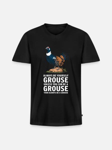 Auerhahn - Männer Premium Bio T-Shirt mit V-Ausschnitt - Schwarz