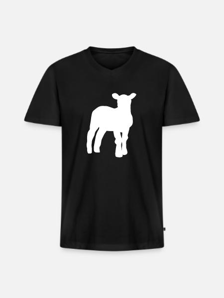 lamb - Men's Premium Organic T-shirt with V-neck - black