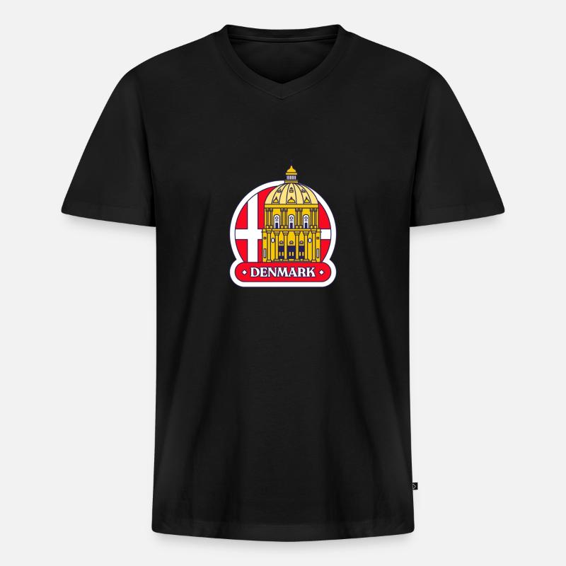 Dänemark - Männer Premium Bio T-Shirt mit V-Ausschnitt - Schwarz