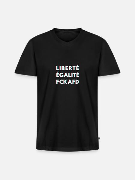 FCKAFD - Männer Premium Bio T-Shirt mit V-Ausschnitt - Schwarz