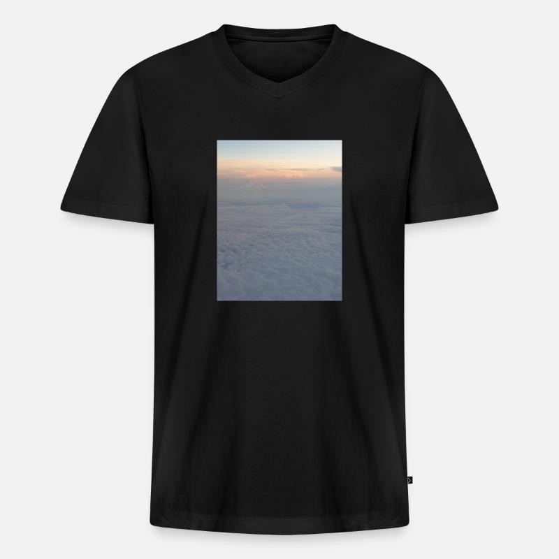 Himmel - Männer Premium Bio T-Shirt mit V-Ausschnitt - Schwarz