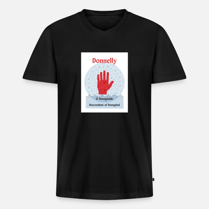 Donnelly - Männer Premium Bio T-Shirt mit V-Ausschnitt - Schwarz