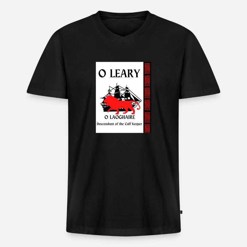 O Leary Nachname - Männer Premium Bio T-Shirt mit V-Ausschnitt - Schwarz