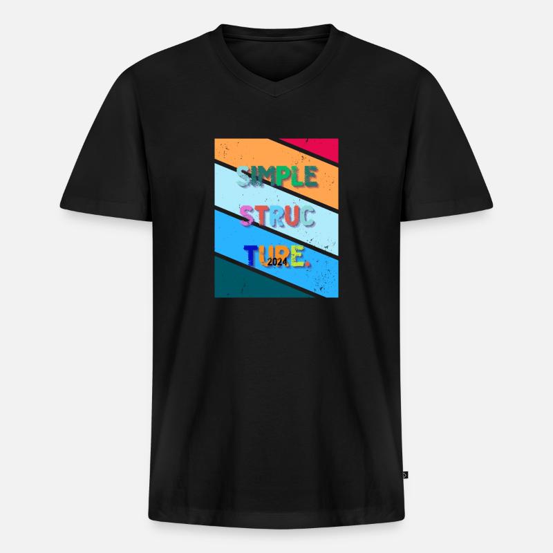 Conception simple. Structure simple 2024. - T-shirt encolure en V Premium bio Homme - noir