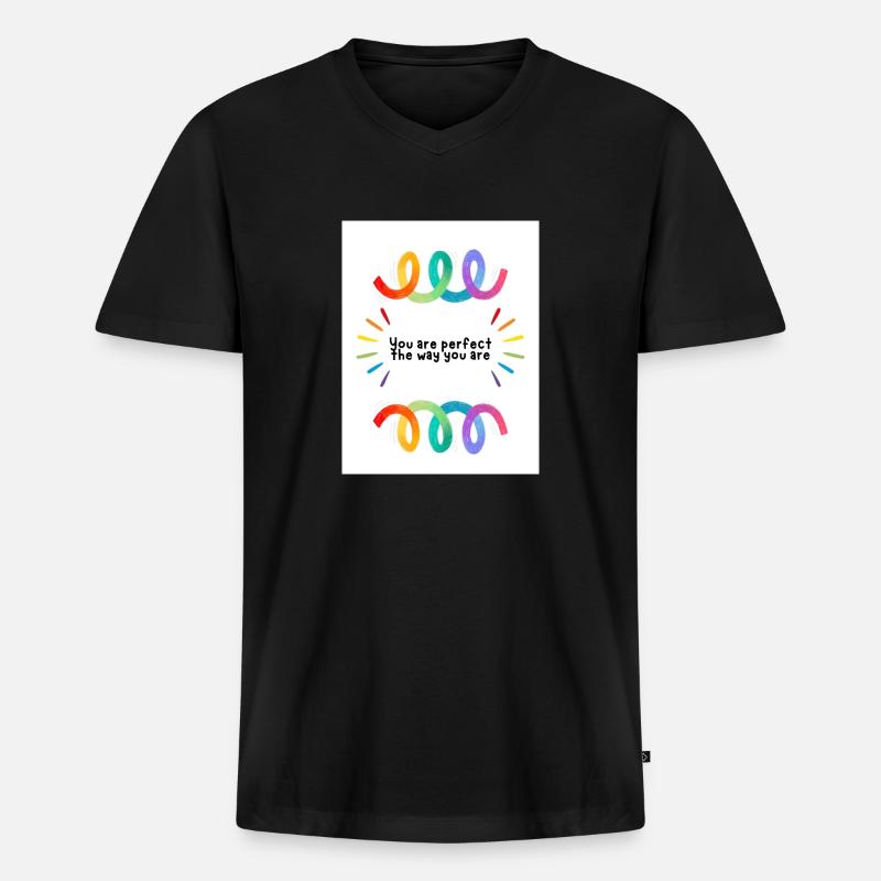 Proud - Männer Premium Bio T-Shirt mit V-Ausschnitt - Schwarz