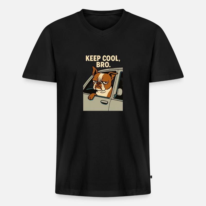 Keep Cool, Bro Pablo - Männer Premium Bio T-Shirt mit V-Ausschnitt - Schwarz