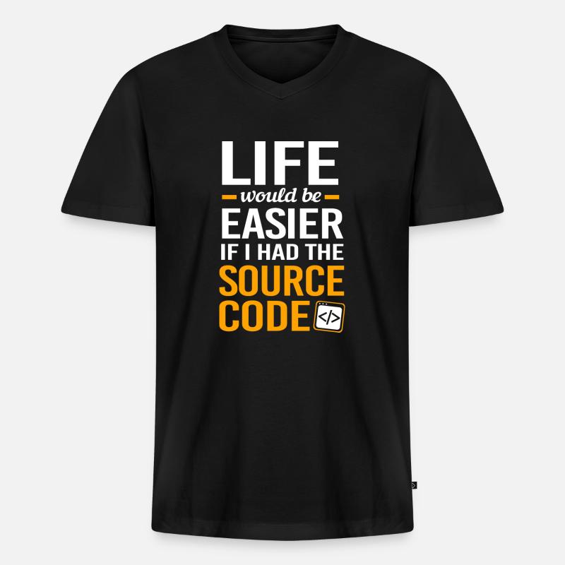 Cyber programmeur cybersécurité Hacker - T-shirt encolure en V Premium bio Homme - noir