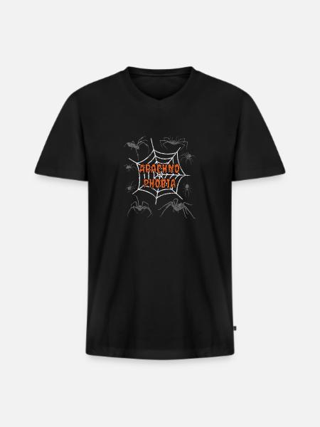 Arachnophobia, Fear Of Spiders - Men's Premium Organic T-shirt with V-neck - black