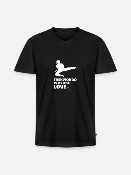 I love Taekwondo - Men's Premium Organic T-shirt with V-neck - black