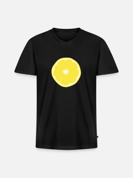 Lemon - Men's Premium Organic T-shirt with V-neck - black