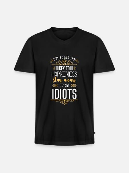 Glück Positiv Geld - Männer Premium Bio T-Shirt mit V-Ausschnitt - Schwarz