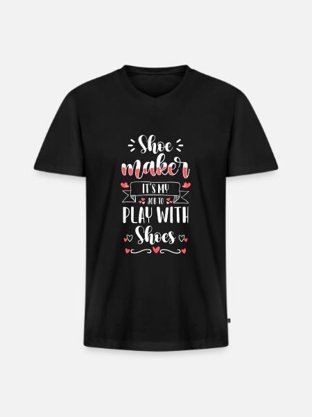 Shoemaker Boots - Men's Premium Organic T-shirt with V-neck - black