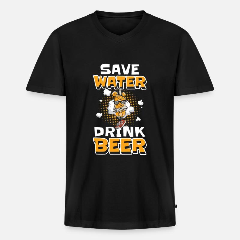 Comicstyle Stil Cartoon - Männer Premium Bio T-Shirt mit V-Ausschnitt - Schwarz