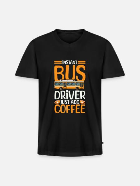 Bus Transport - Men's Premium Organic T-shirt with V-neck - black