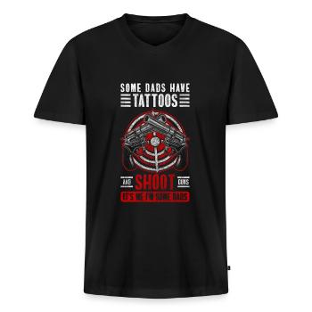 Waffe Sportschütze Munition Verein - Männer Premium Bio T-Shirt mit V-Ausschnitt - Schwarz - Vorne - Nico (187cm)