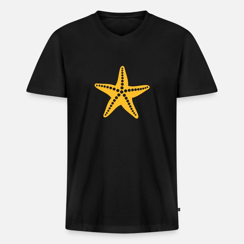 Seestern Unterwasser - Männer Premium Bio T-Shirt mit V-Ausschnitt - Schwarz