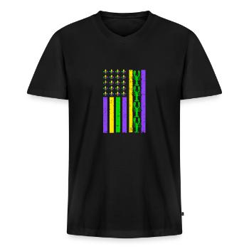 Awesome Mardi Gras Crawfish Flag For Mardi Gras - Männer Premium Bio T-Shirt mit V-Ausschnitt - Schwarz - Vorne - Nico (187cm)