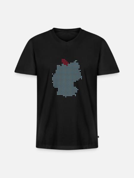 Schleswig-Holstein - Kiel and Lübeck - Men's Premium Organic T-shirt with V-neck - black