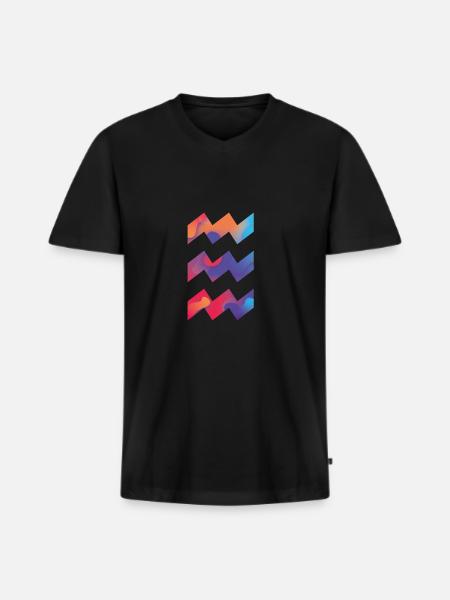 Eindhoven logo kleur 2021 vibes festival - Mannen Premium Bio T-shirt met V-hals - zwart