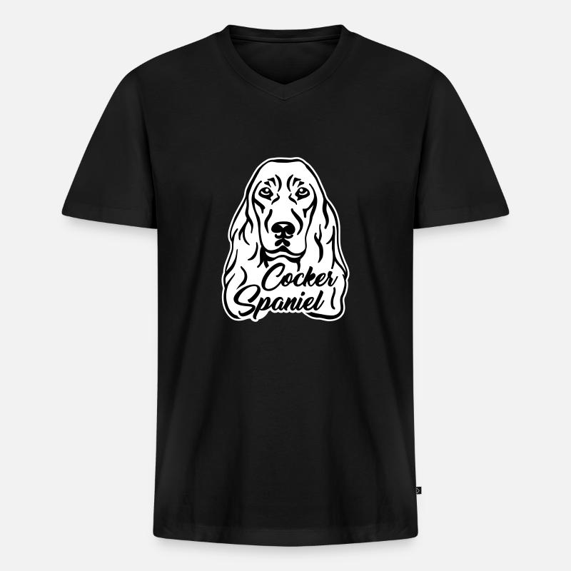 Cocker Spaniel - Männer Premium Bio T-Shirt mit V-Ausschnitt - Schwarz