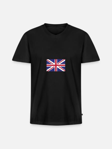Union Jack 🇬🇧 / flag of the United Kingdom - Men's Premium Organic T-shirt with V-neck - black