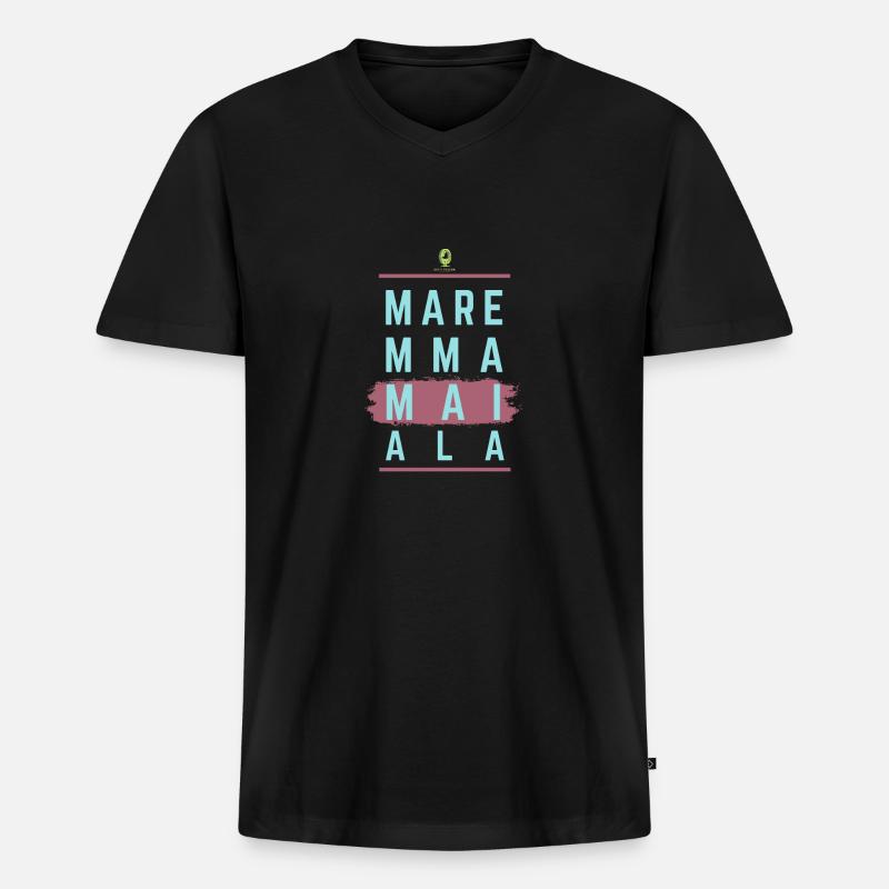 maremmamaiala celeste - Maglietta ecologica premium da uomo con scollo a V - nero