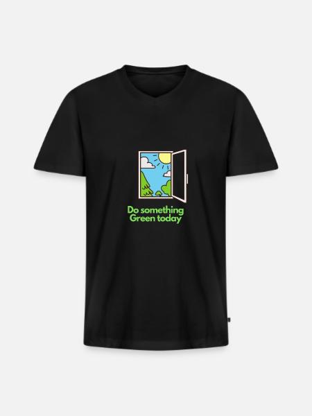 Do something Green today! - Men's Premium Organic T-shirt with V-neck - black
