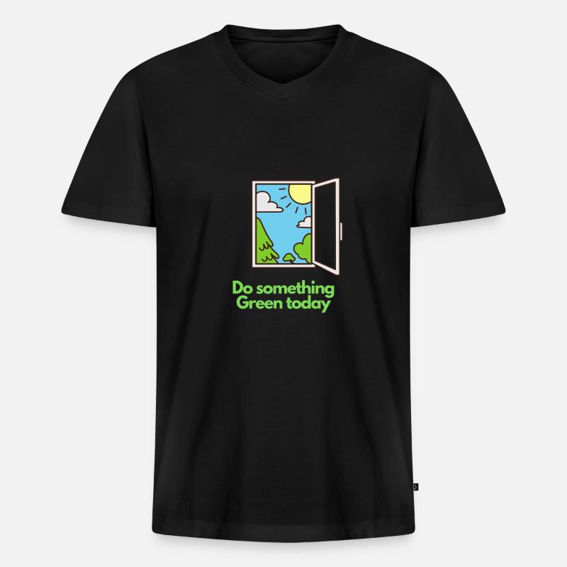 Do something Green today! - Männer Premium Bio T-Shirt mit V-Ausschnitt - Schwarz