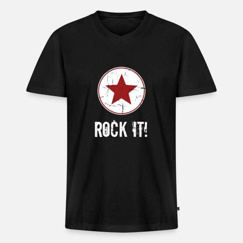 Rock It! Punk Rock Geschenk - Männer Premium Bio T-Shirt mit V-Ausschnitt - Schwarz