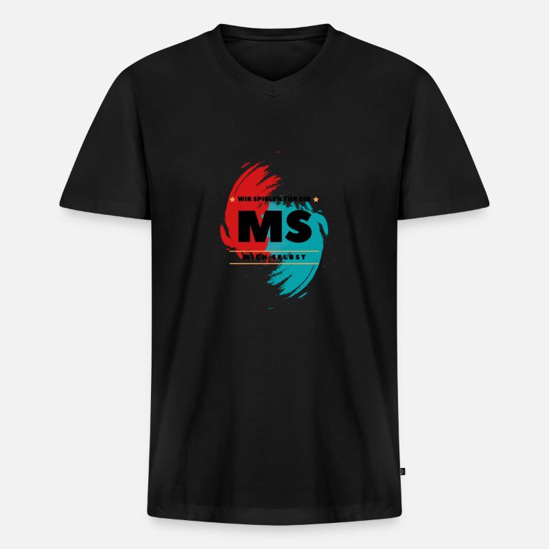 Mich Selbst - Männer Premium Bio T-Shirt mit V-Ausschnitt - Schwarz