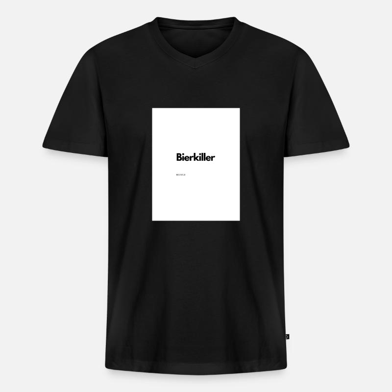 Bierkiller - Männer Premium Bio T-Shirt mit V-Ausschnitt - Schwarz