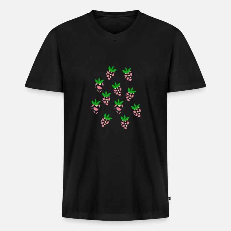 Melone oder Erdbeere? - Männer Premium Bio T-Shirt mit V-Ausschnitt - Schwarz
