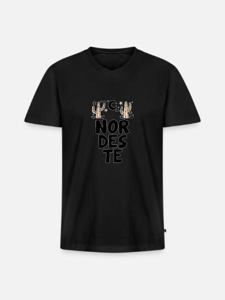 Brazilian Northeast - Men's Premium Organic T-shirt with V-neck - black
