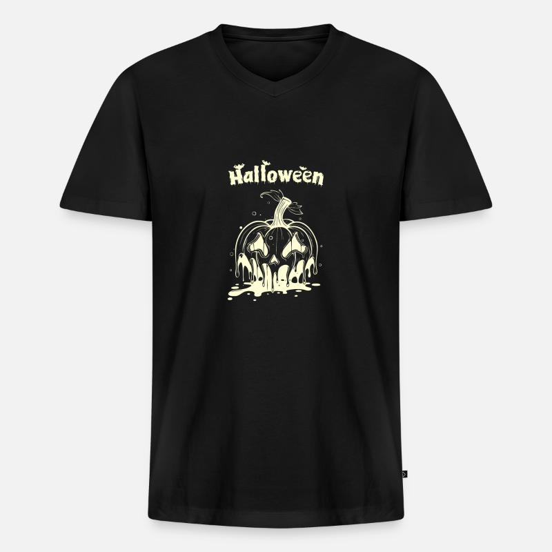 Halloween is comming - Männer Premium Bio T-Shirt mit V-Ausschnitt - Schwarz