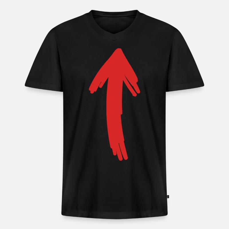 Pfeil - Männer Premium Bio T-Shirt mit V-Ausschnitt - Schwarz