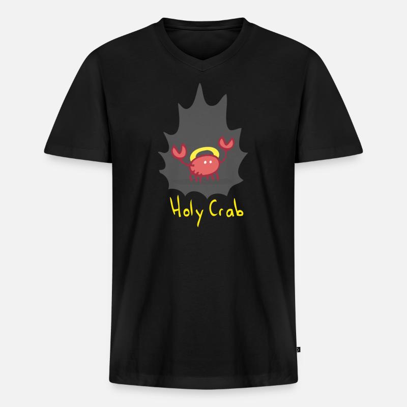 Heilige Krabbe - Männer Premium Bio T-Shirt mit V-Ausschnitt - Schwarz