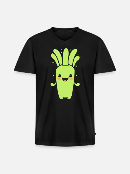 céleri - T-shirt encolure en V Premium bio Homme - noir